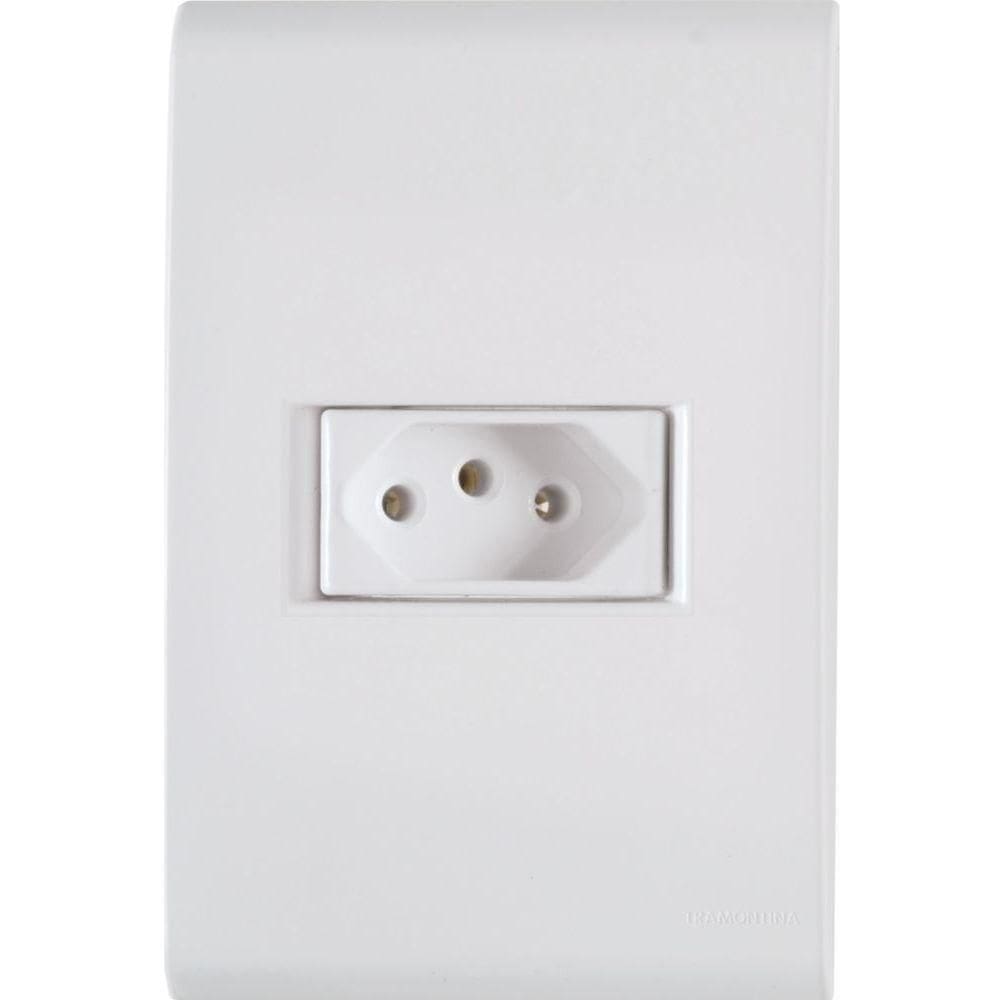 Conjunto 4x2 Com 1 Tomada 2p+t Tramontina Liz 10 A 250 V Branco