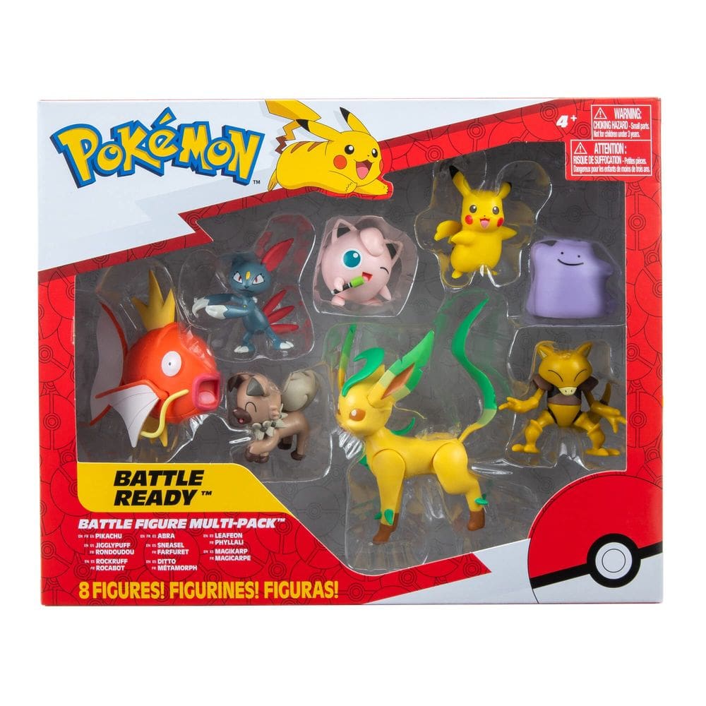 Pacote múltiplo de bonecos Pokémon Battle 8PK, Pikachu feminino, preto