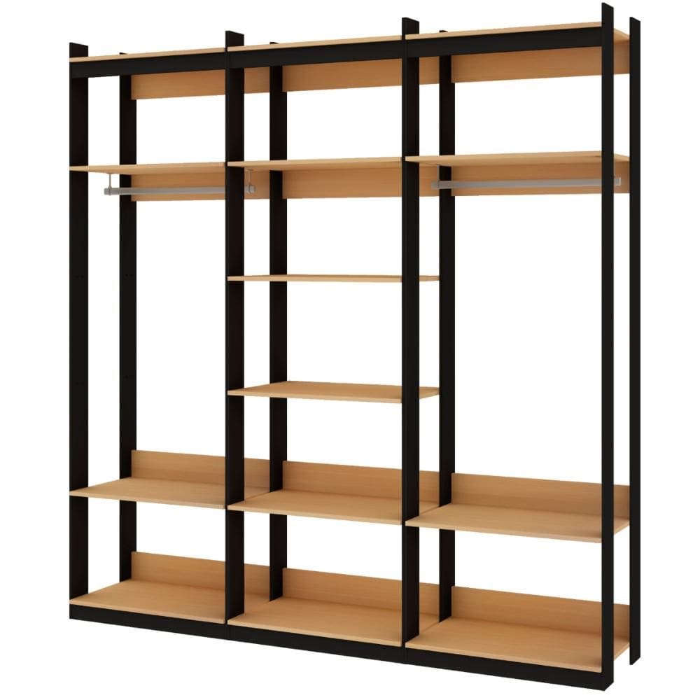 Guarda Roupa Closet Genialflex 3 Módulos Cabideiro Pt