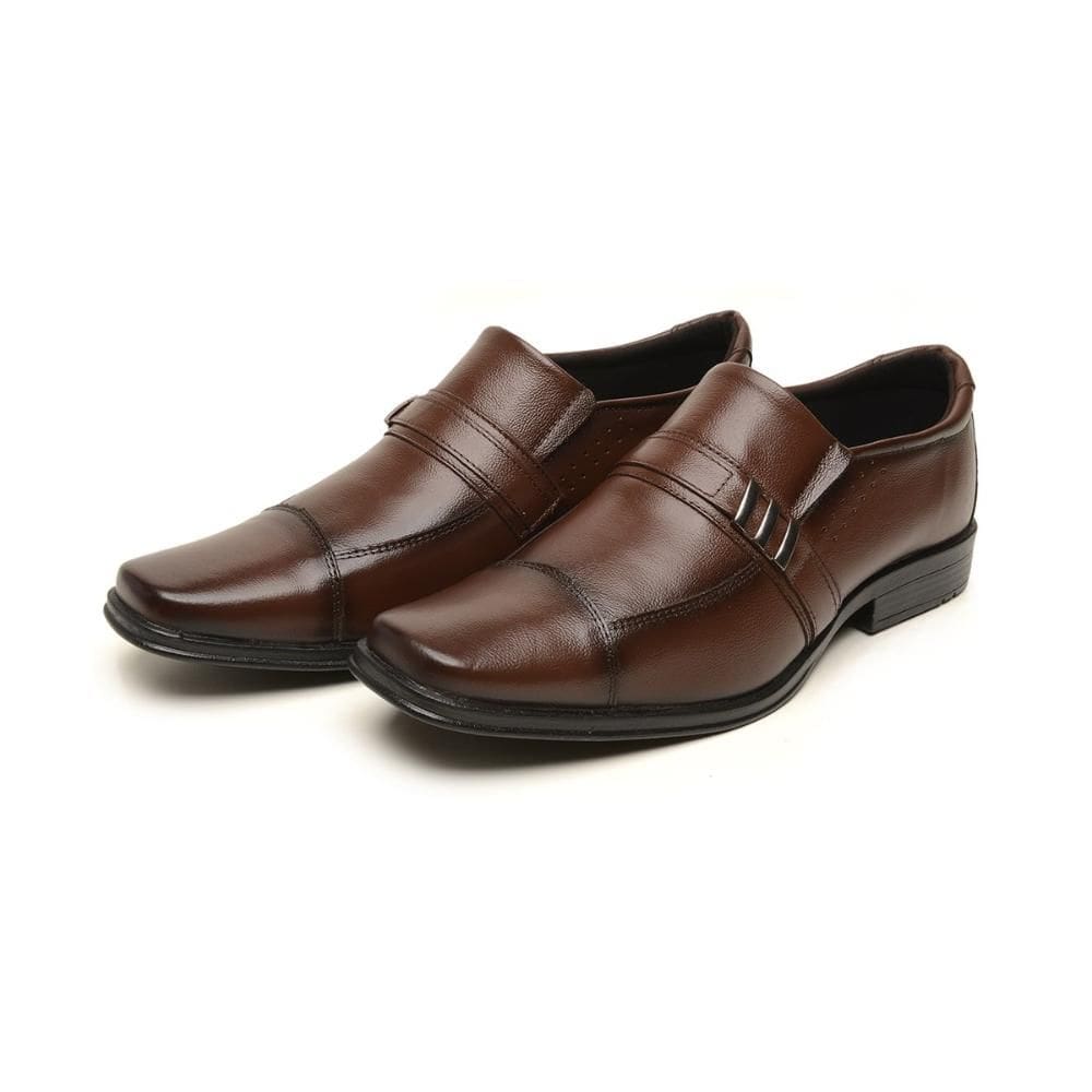 Sapato Social Masculino Couro Bico Quadrado Calce Fácil