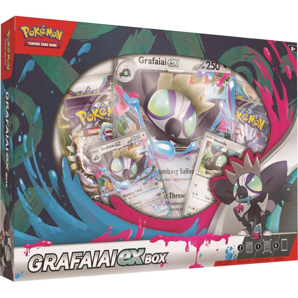 Jogo de cartas colecionáveis Pokémon Grafaiai ex Box com pacotes de reforço