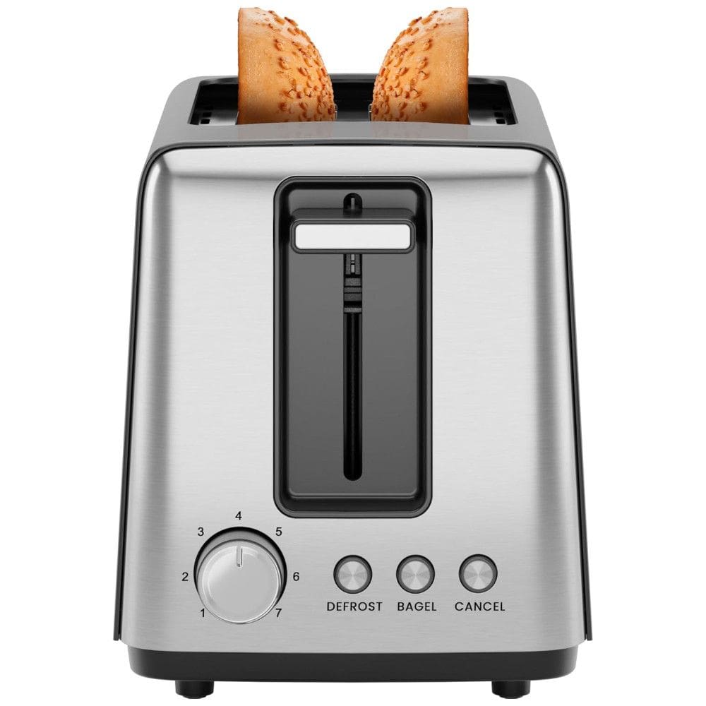 Torradeira Chefman 2 Fatias, 7 Níveis de Douramento, Bandeja Removível, Ideal para Pães Grossos e Bagels com Função de Descongelar e