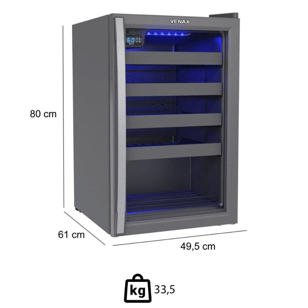 Adega Venax Piubella Cave 100 Litros Para 24 Garrafas Grafite 127V 29158