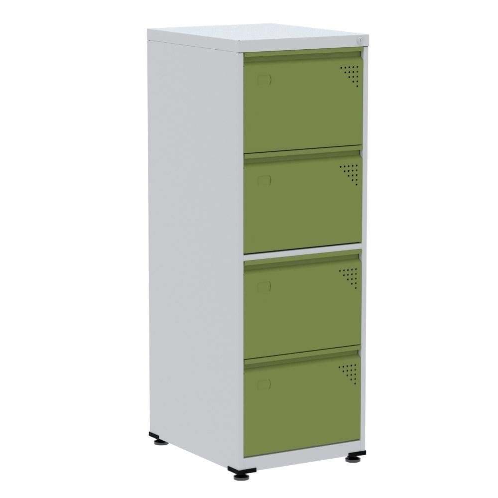 Armário de Arquivo de Aço Pandin 4 Gavetas gavetas Cinza/Laranja Picasso