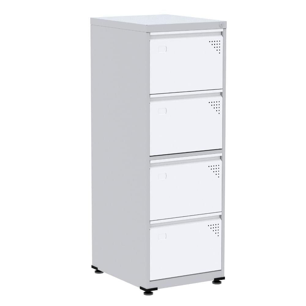 Armário de Arquivo de Aço Pandin 4 Gavetas gavetas Cinza/Branco