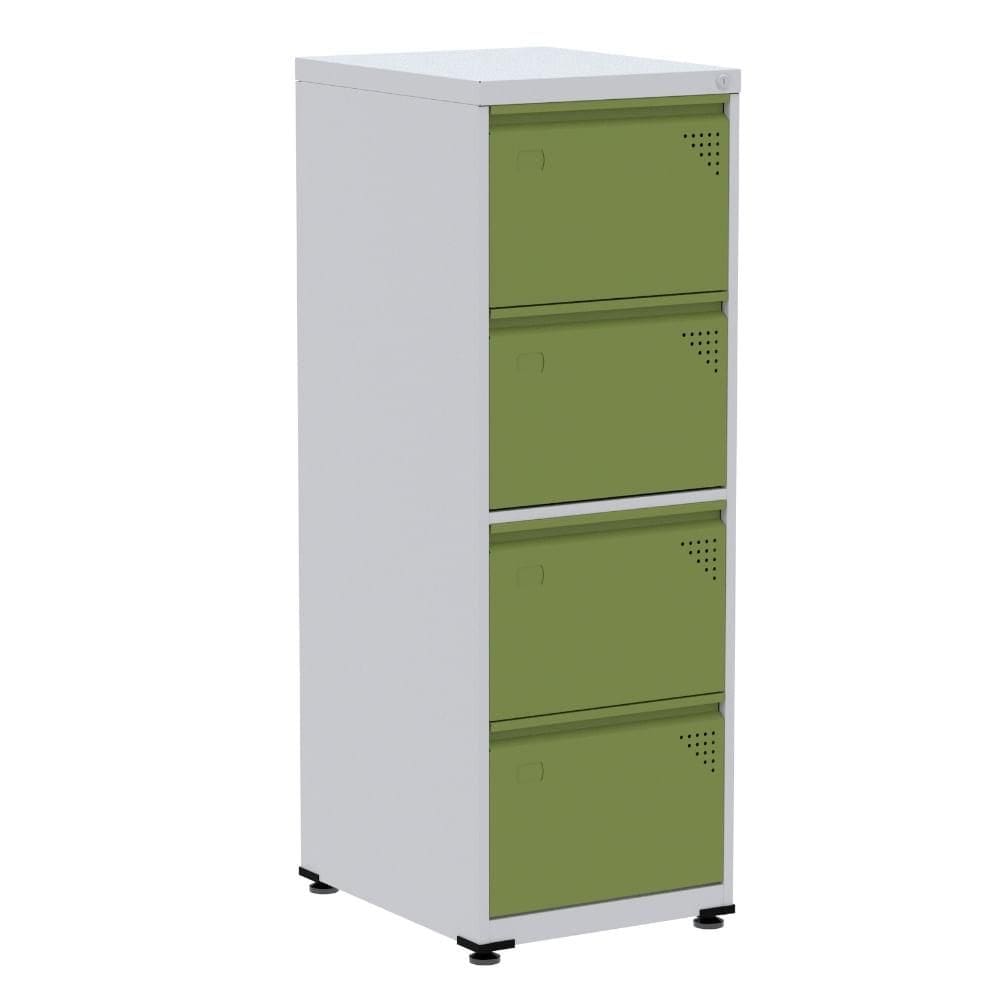 Armário de Arquivo de Aço Pandin 4 Gavetas gavetas Cinza/Verde Miró