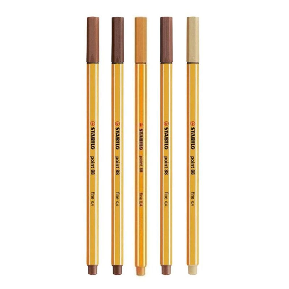 Caneta Fineliner 0.4mm Point 88 5 Tons de Marrom - Stabilo