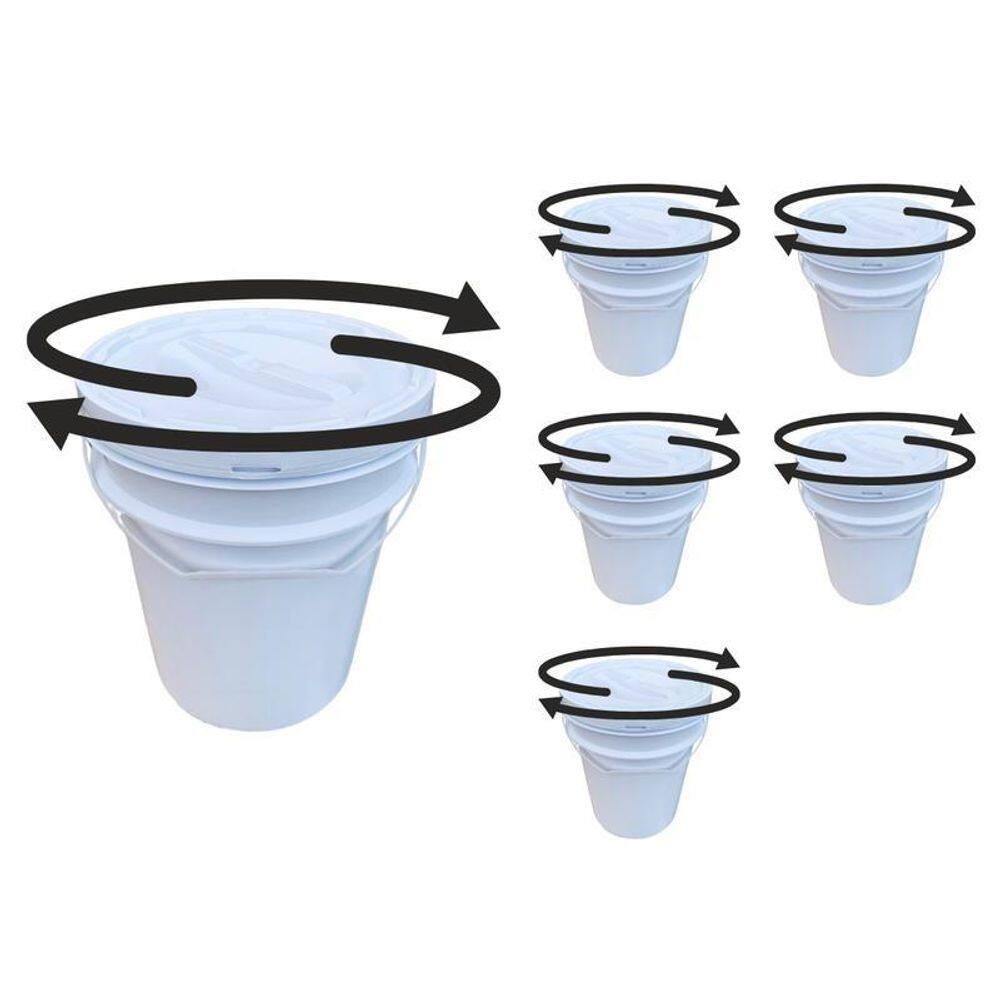 Balde Para Peixes 20 Litros E Tampa Rosca - Kit 6 Pçs