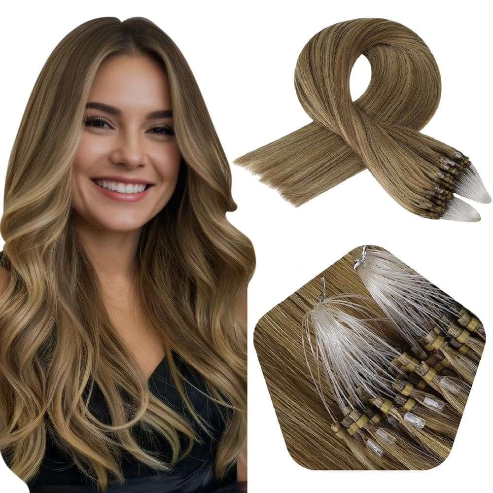 Extensões de cabelo Full Shine Micro Loop 45cm 50g Remy Hair