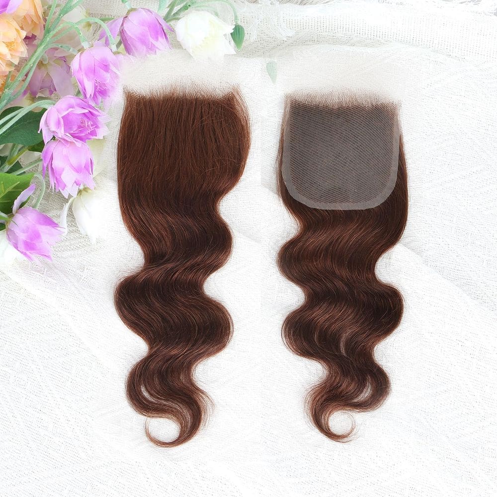 Fecho ALLRUN Body Wave 4x4 HD Lace Cabelo humano brasileiro 16cm