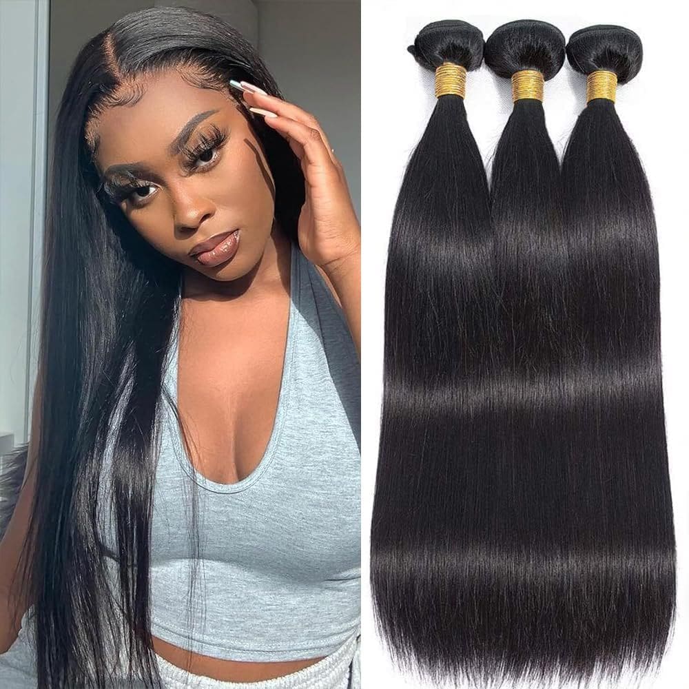 Pacotes de cabelo Queenset Straight 100% Brazilian Virgin Hair