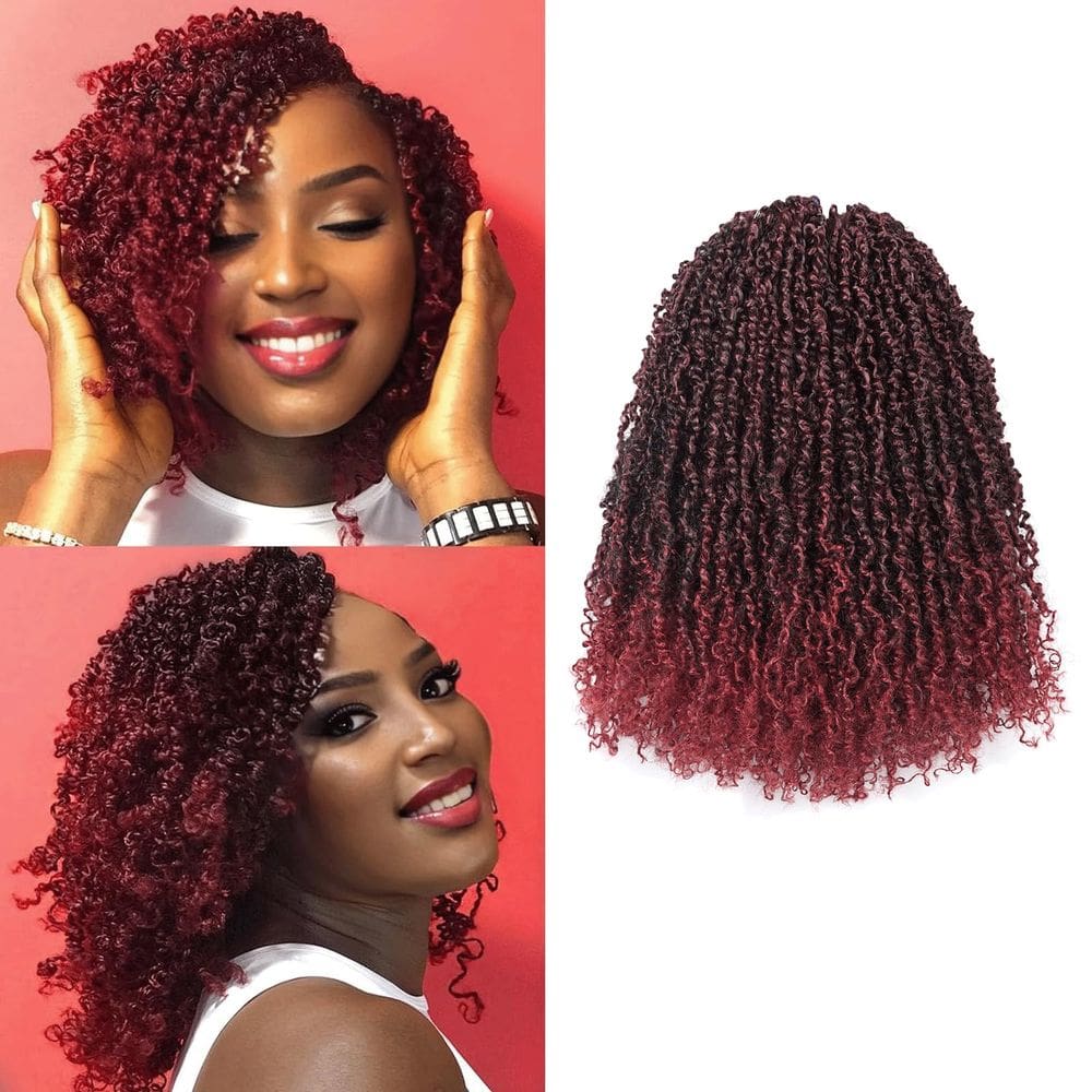 ToyoTress Yanky Twist para cabelo de crochê, 8 pacotes, 30 fios, cor de vinho