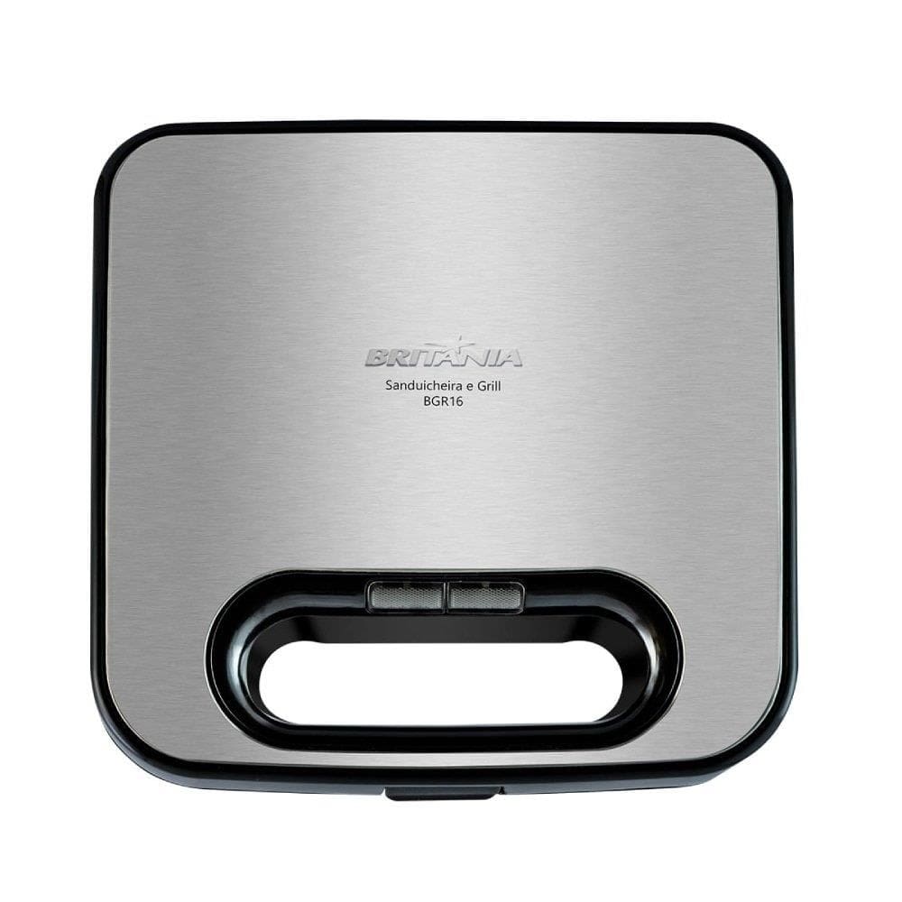 Sanduicheira/Grill Britânia BGR16 | 2 em 1, Redstone, Inox/Preto