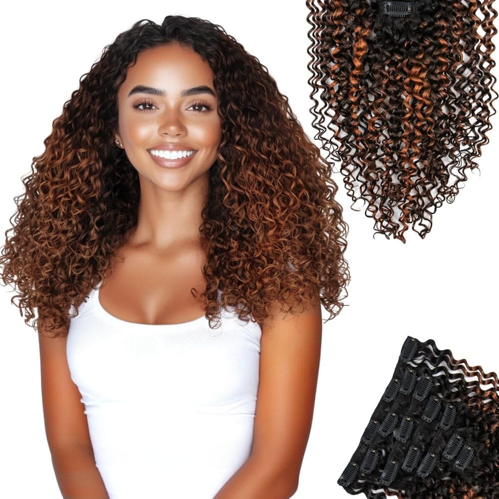 Extensões Clip In SIYUSI Kinky Curly 100% Brazilian Remy