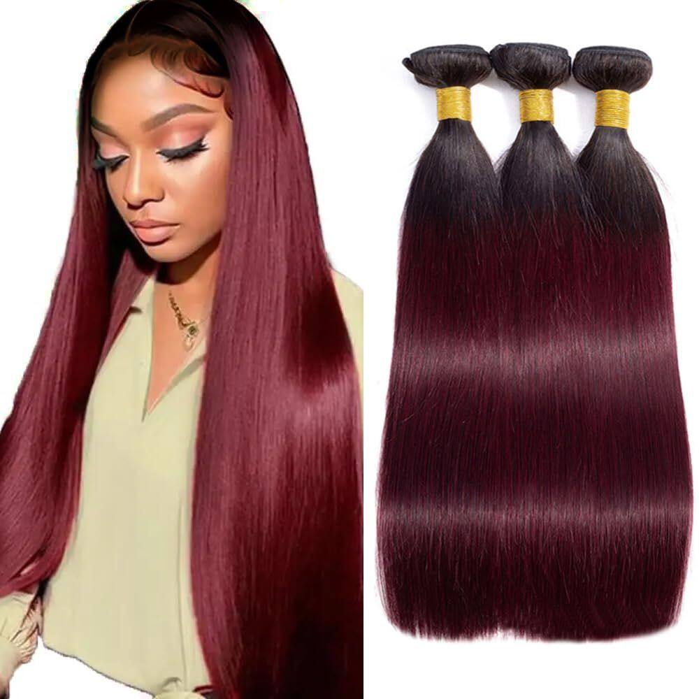 Pacotes de cabelo DiexRlamx 8A Brazilian Virgin 30cm a 86cm Borgonha