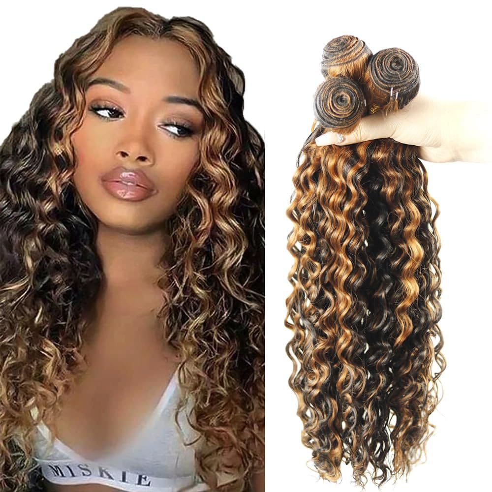 Pacotes de cabelo Vinmdonm P1B/30 Cabelo humano castanho Onda Profunda