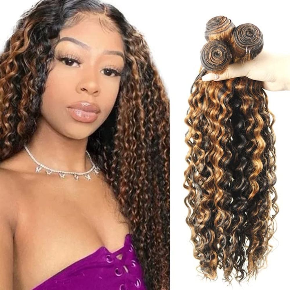 Pacotes de cabelo Vinmdonm Kinky Curly P1B/30 Ombre 50 55 60cm