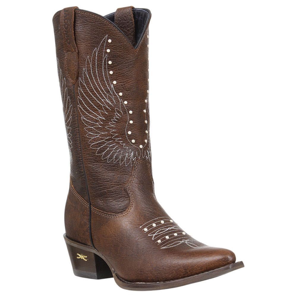 Bota Texana Feminina Bico Fino Marrom Jácomo 38001