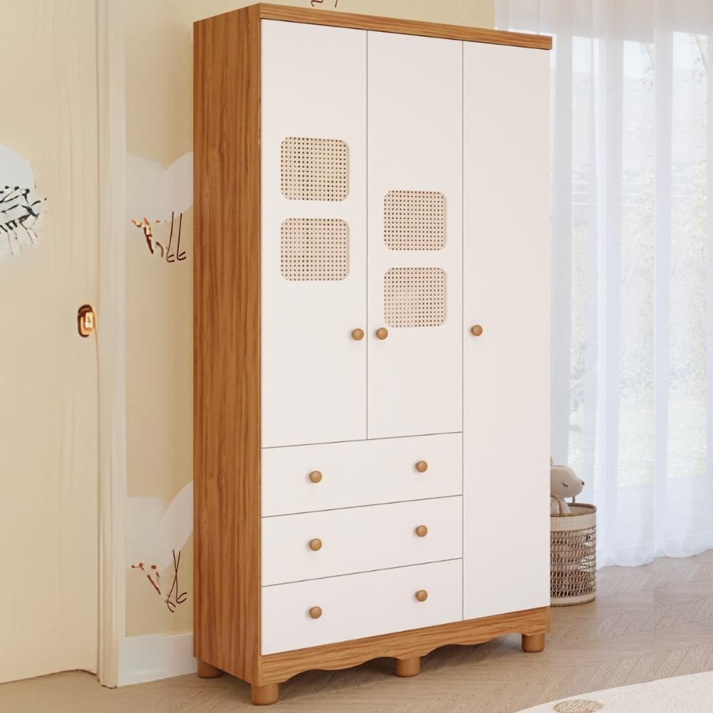 Guarda Roupa Infantil Telinha 3 Portas 3 Gavetas 100% MDF
