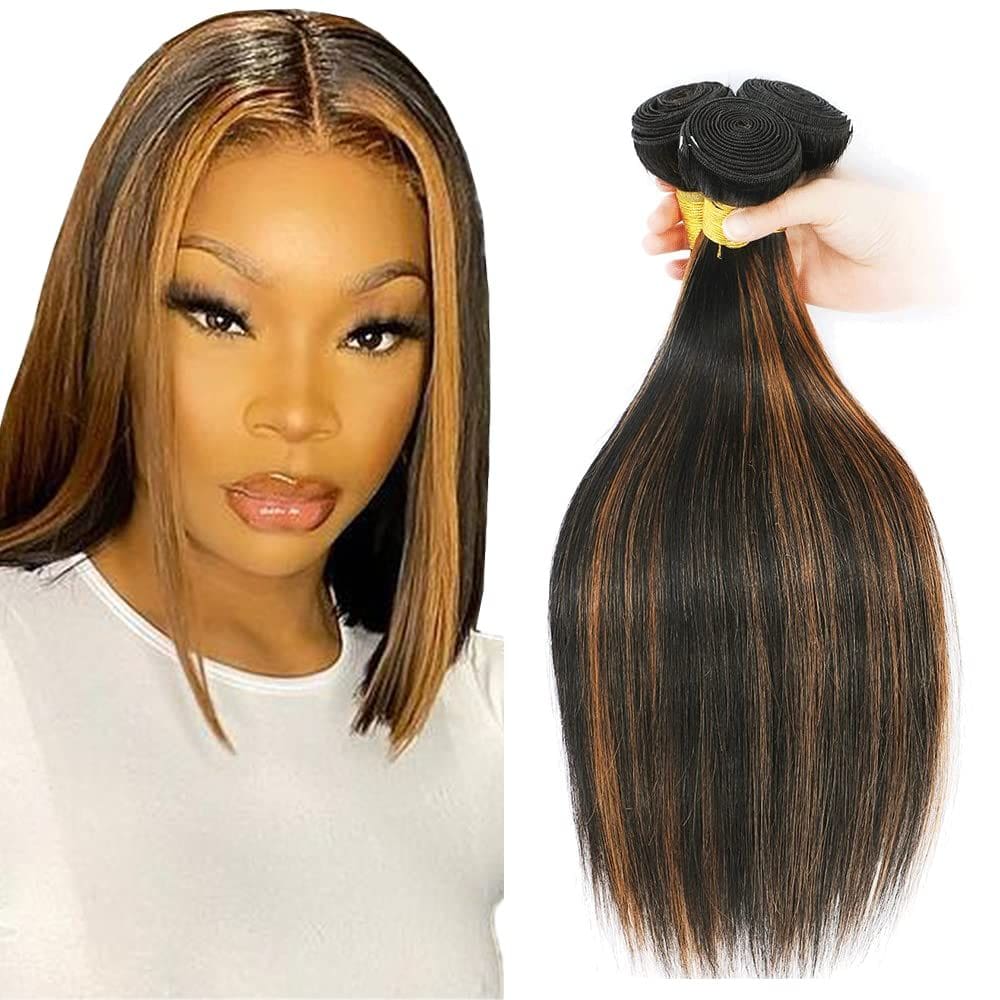 Pacotes de cabelo Vinmdonm Ombre Straight Brown 50-60cm 3 pacotes