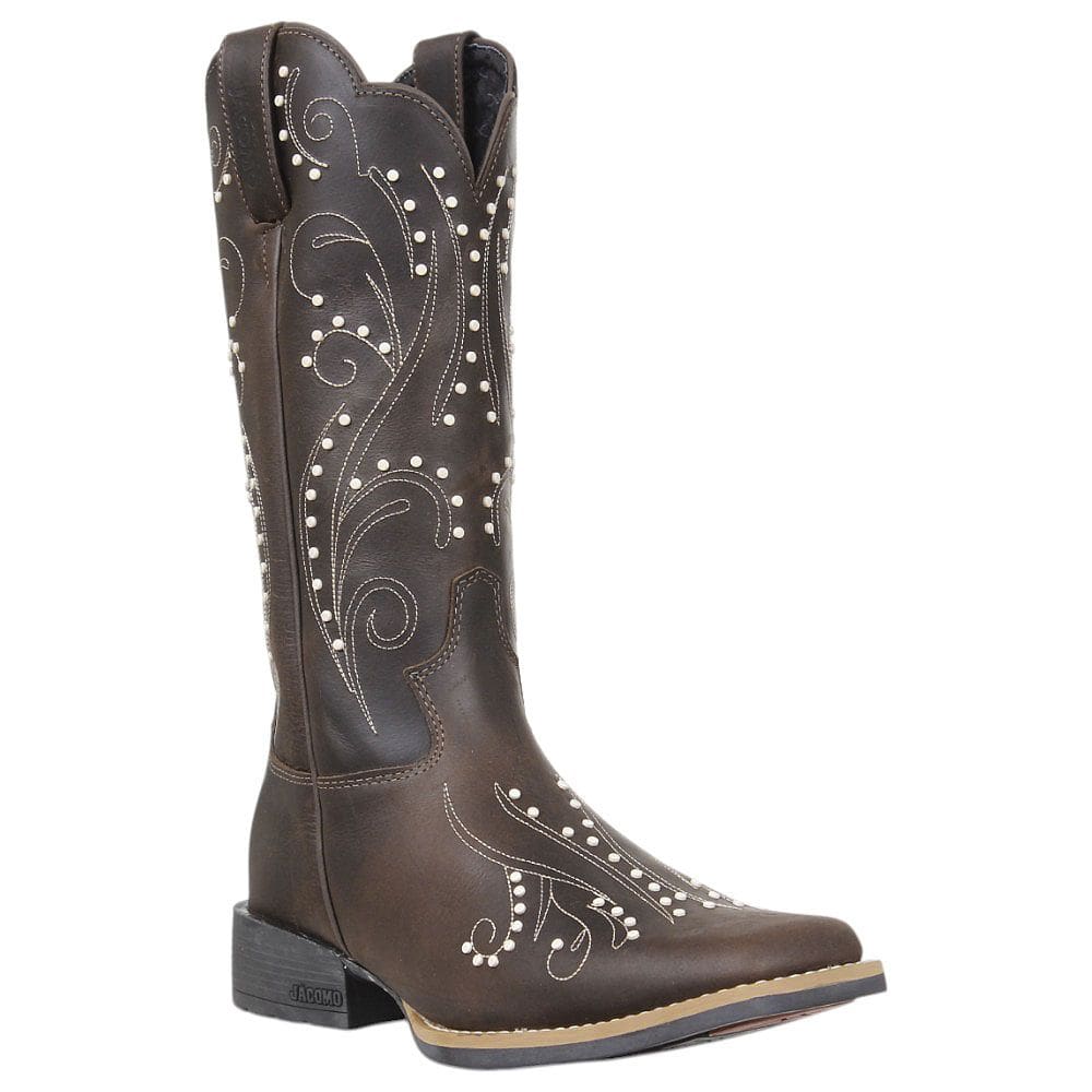Bota Feminina com Bico Quadrado Café Jácomo 38005