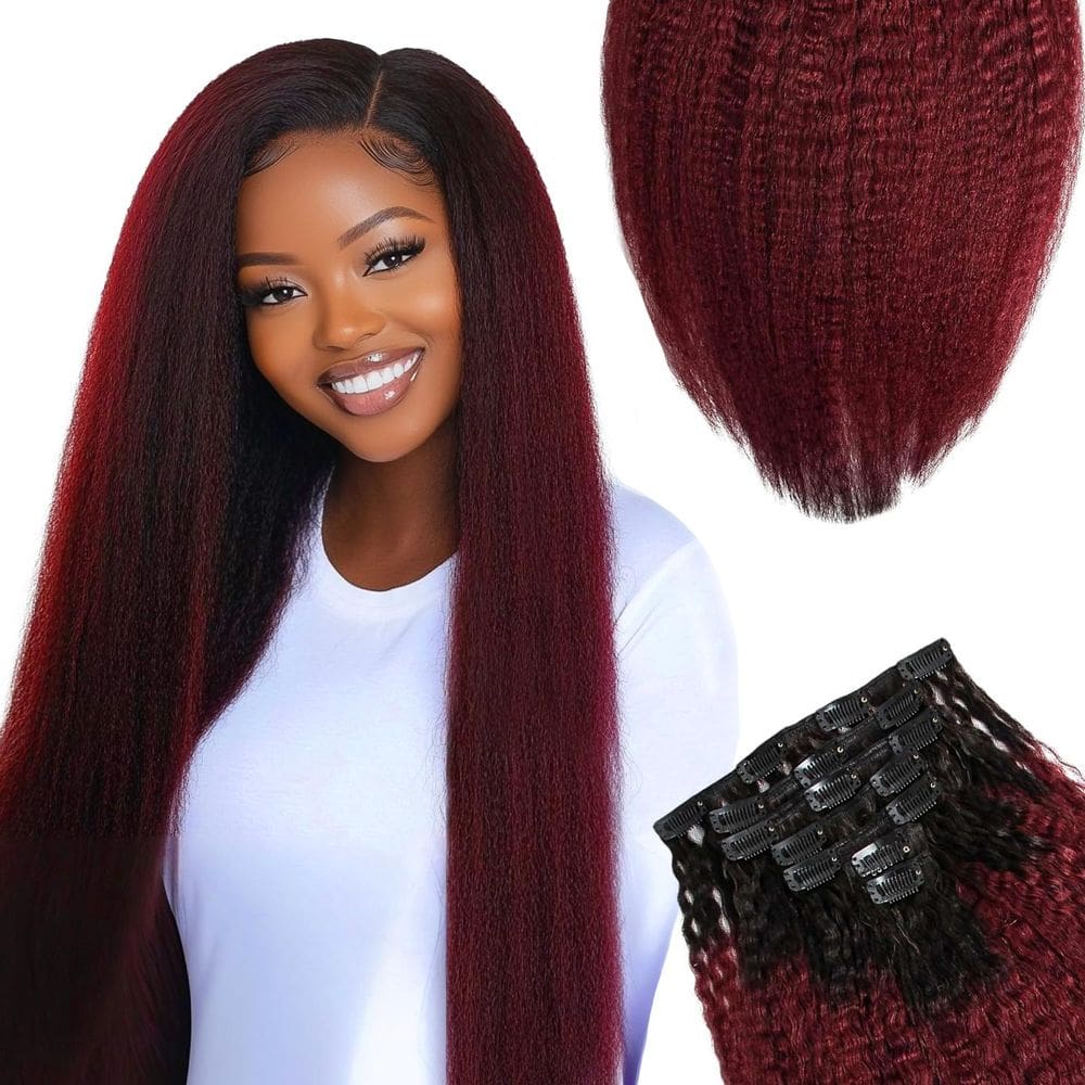 Extensões Clip In SIYUSI Kinky Straight 100% Brazilian Remy