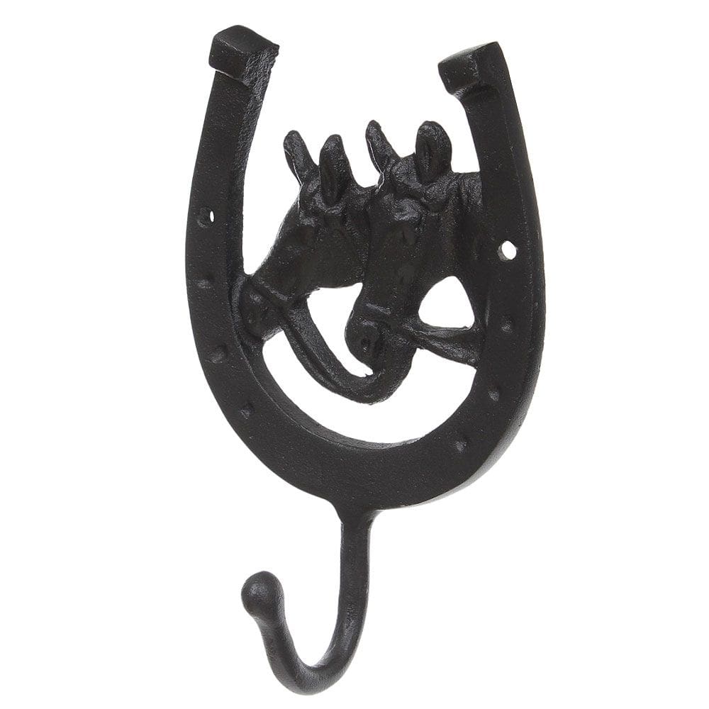 Cabide Ferradura Cabeças de Cavalos Preto Bronc-Steel 38009
