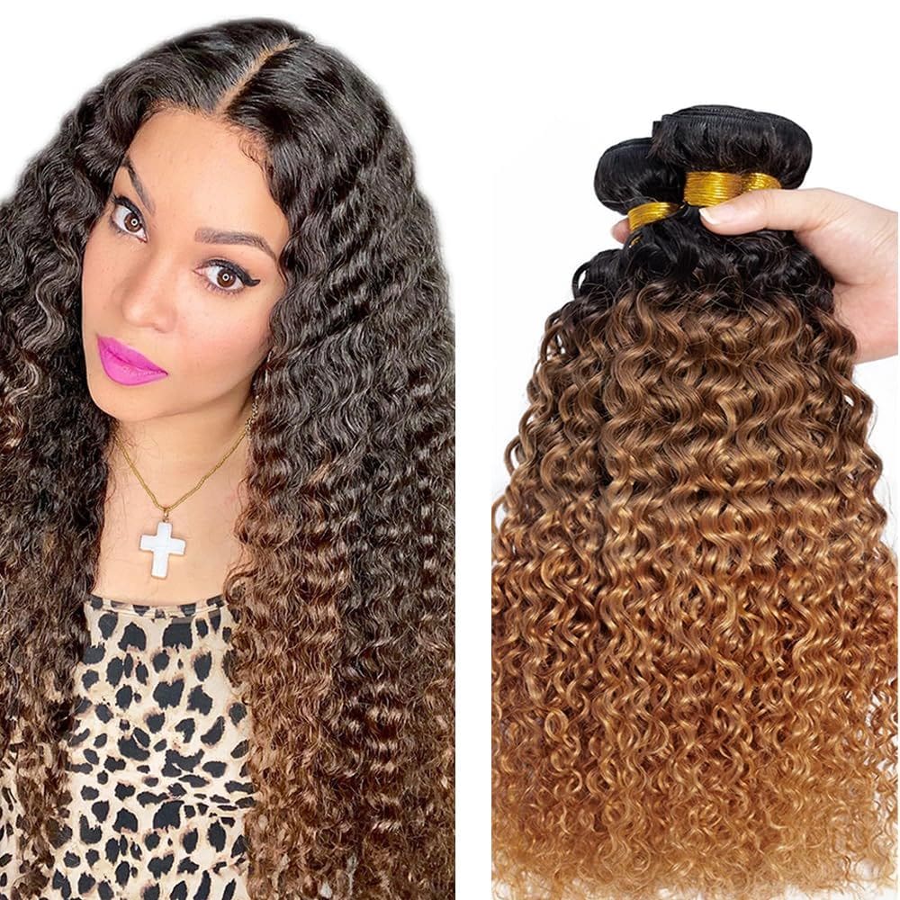 Pacotes de cabelo HuxoWax Ombre Water Wave 8A Brazilian 1B430 45-55cm