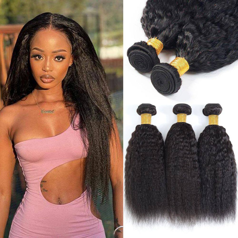 Pacotes de cabelo DSEKCAIN Kinky Straight 100% cabelo humano 30-40cm