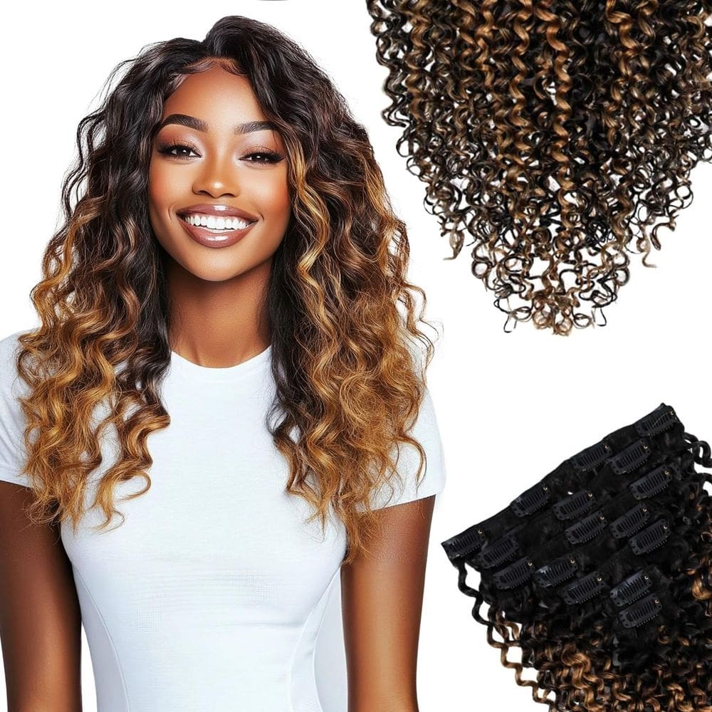 Extensões Clip In SIYUSI Kinky Curly 100% Brazilian Remy