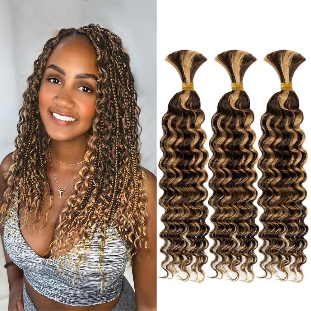 Trança de cabelo 3 feixes de 40 cm 120 g Deep Wave 10A Brazilian