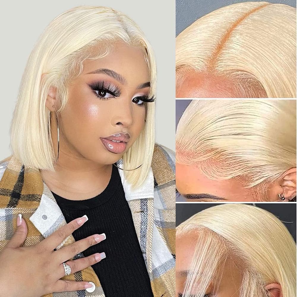 Peruca OLFORY 613 Blonde Bob 30cm Cabelo humano 180 densidade