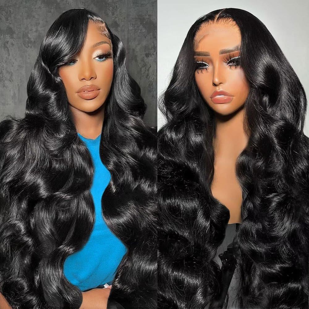 Perucas frontais de renda Mayery Body Wave 200% de densidade 66 cm naturais
