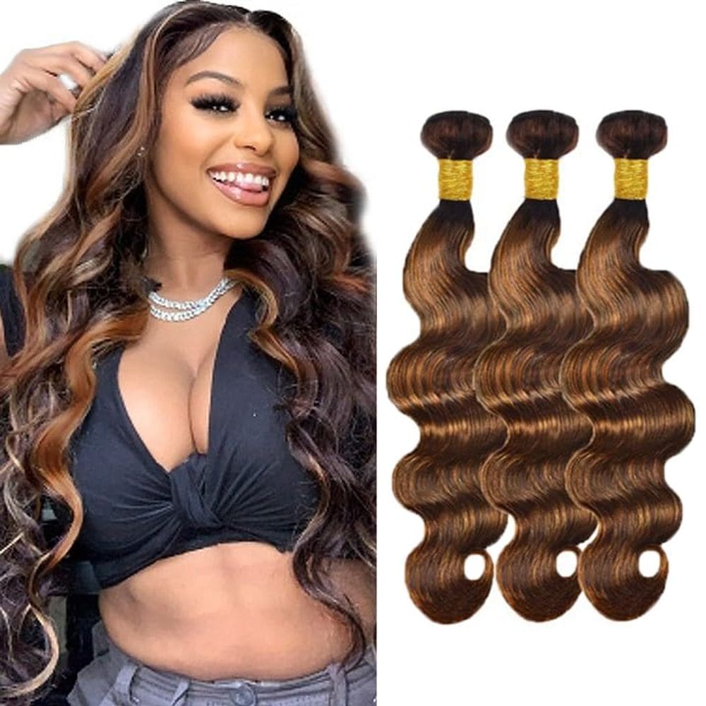 Pacotes de cabelo ZevPiul Body Wave Ombre Brown 1b/30 60-70cm