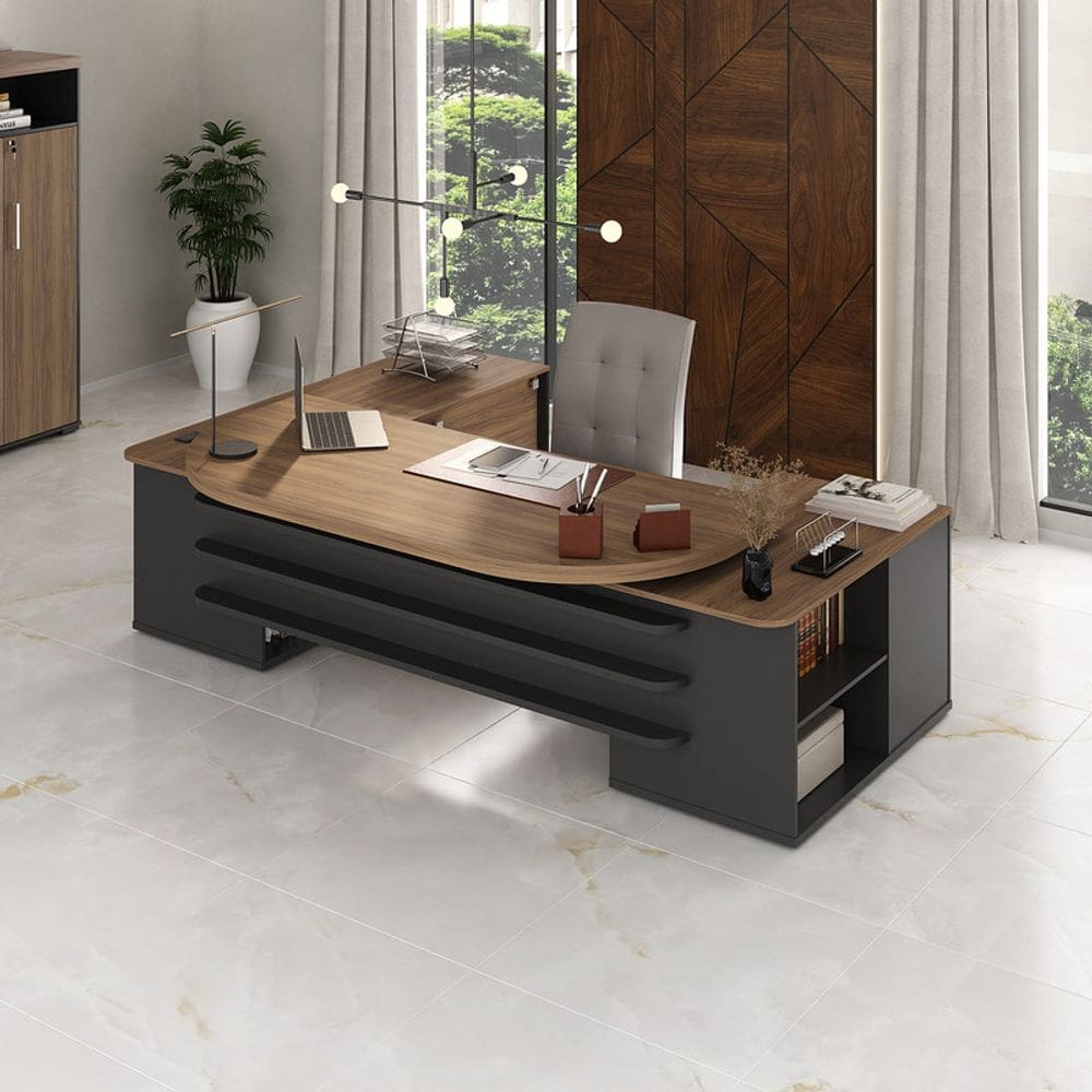 Mesa Tamburato Presidente Com Connect- Nogal/ Preto 6362