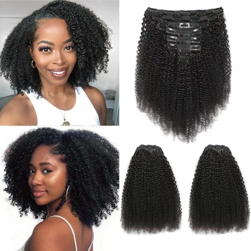 Extensões de cabelo Yacurcur Afro Kinky Curly Clip em 12" 240g