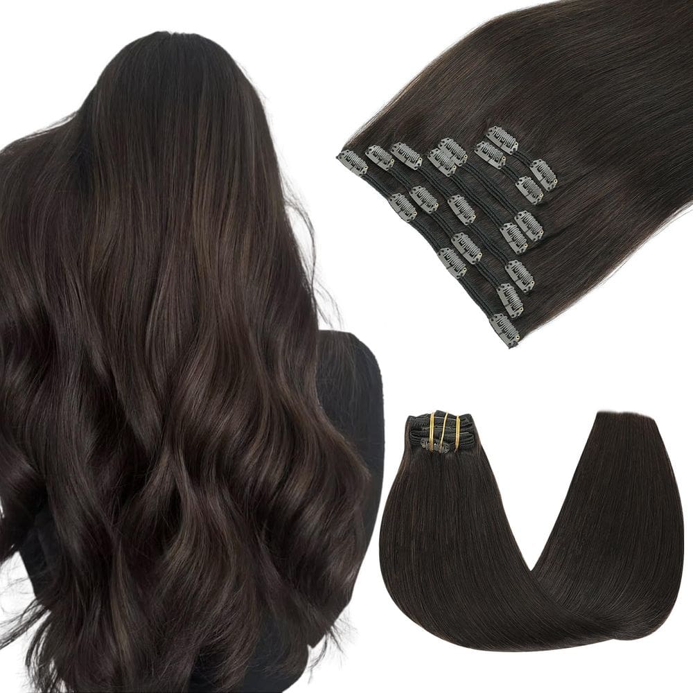 Extensões de cabelo Clip In SAFIRENY Dark Brown 40cm 140g