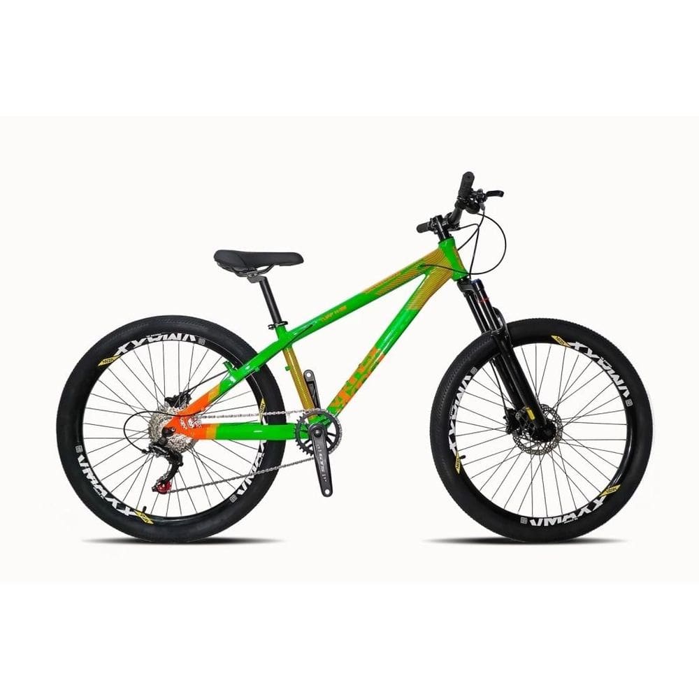 Vikingx Tuff X-35 Verde com laranja Whelling single freio hidraulico vmaxx liso com suspenão mecanica