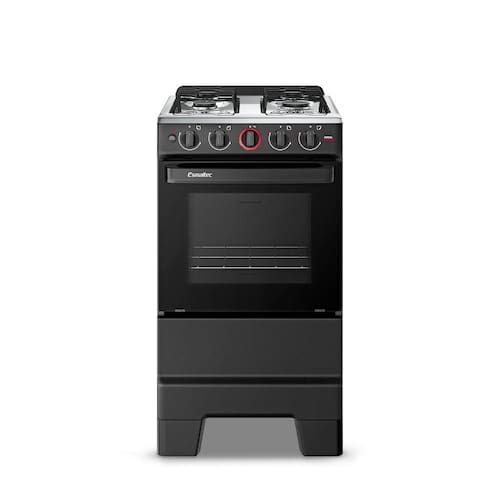 imagem-Fogão Esmaltec 4 Bocas Ideal Super Mesa de Aço Inox Preto F4IAP - Bivolt