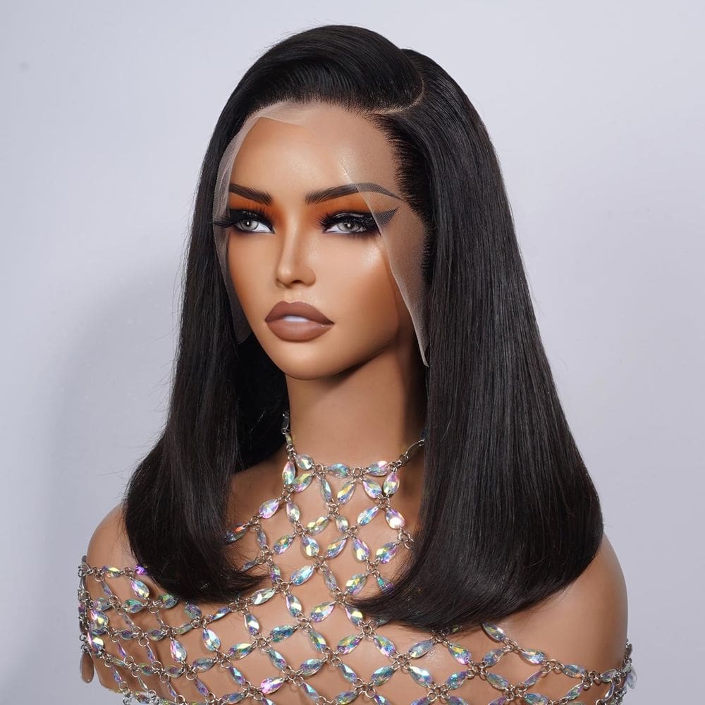 Peruca CISWER, renda frontal, 13x4, 100% cabelo humano, cabelo curto, 16 polegadas