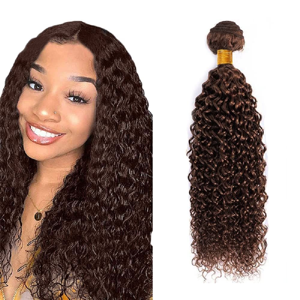 Pacotes de cabelo WuvusNM Chocolate Brown Kinky Curly 30 polegadas