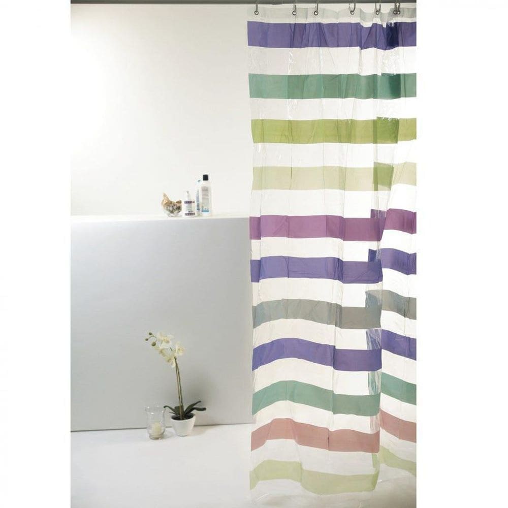 Cortina Box Pvc Listrado Multicolorido 180X160Cm