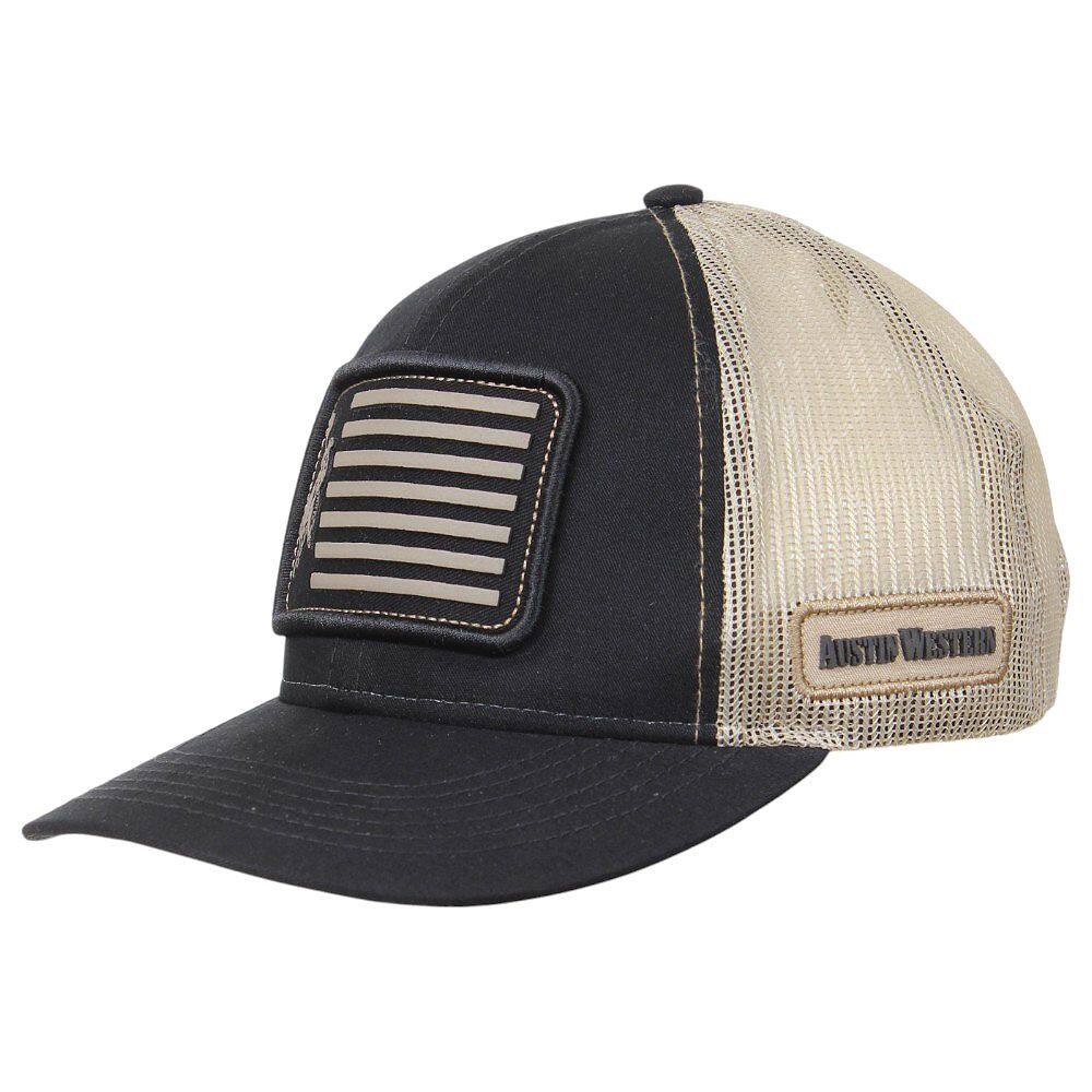 Boné com Telinha Preto com Bege Austin 38051