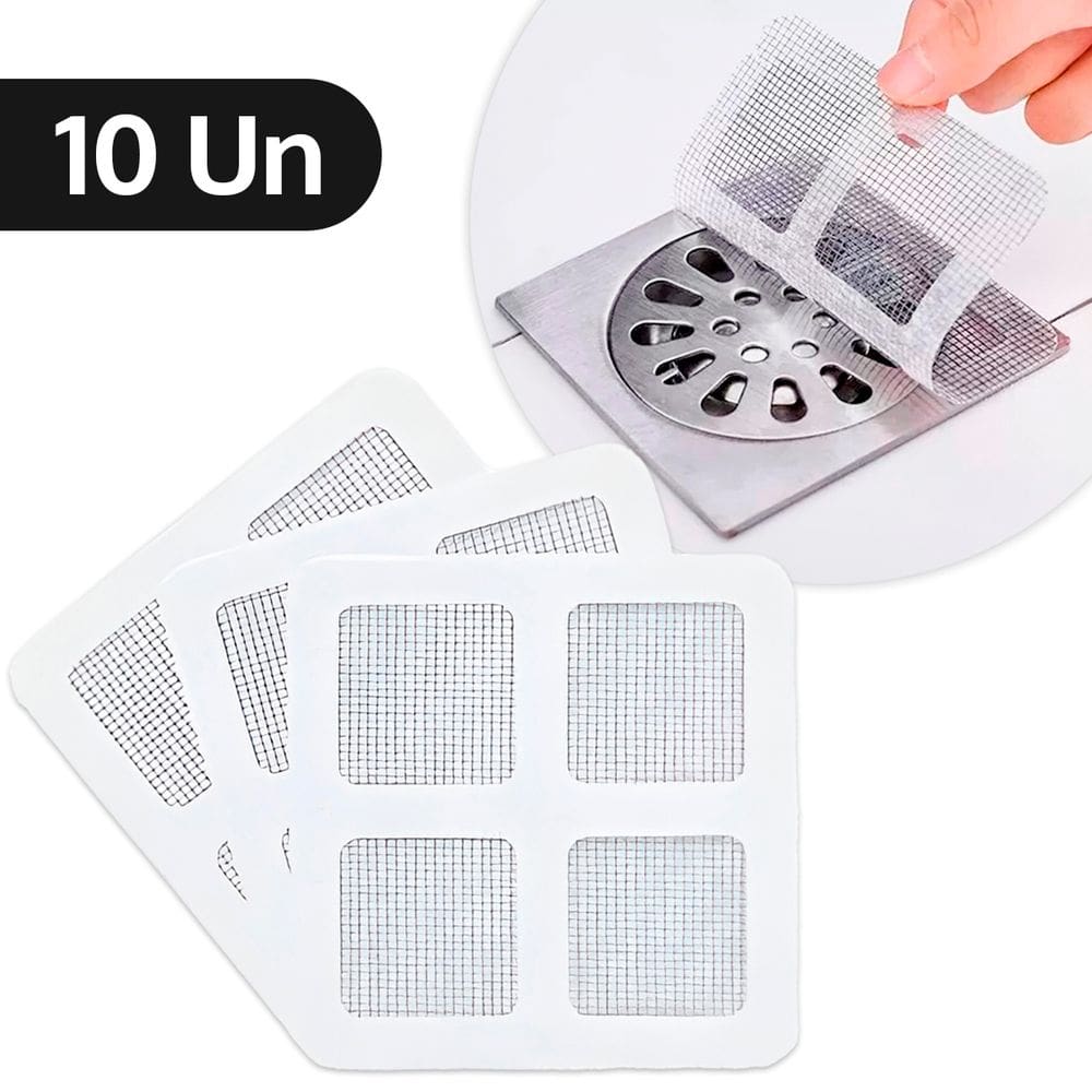 Kit 10 Telas Adesivas Protetoras para Ralo Descartáveis