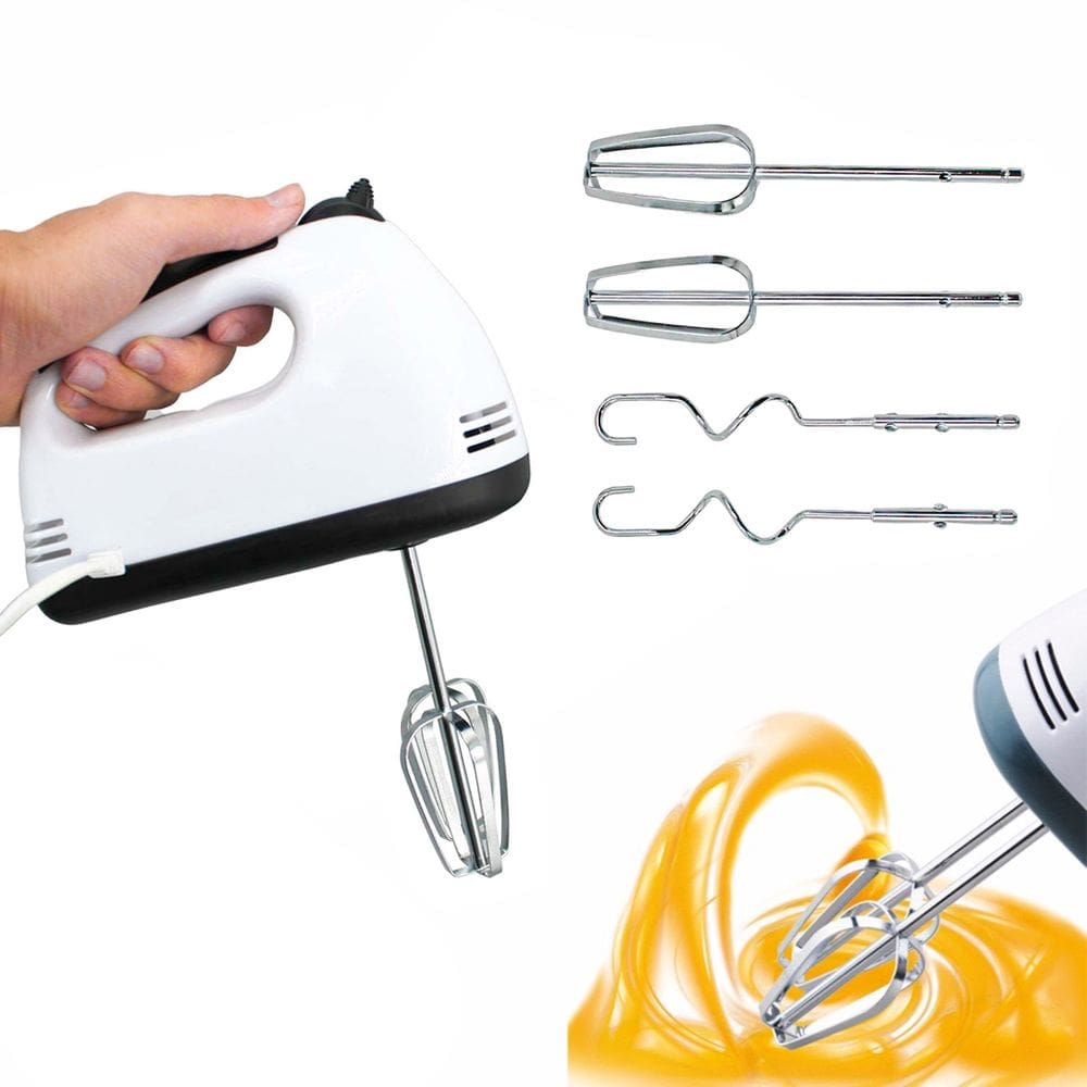 Mini Batedeira Portátil 260W 7 Velocidades 220V – com batedores para clara, massa e misturas