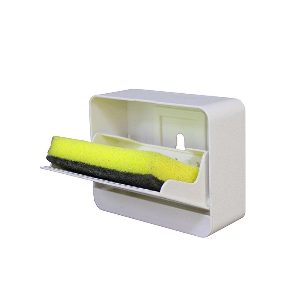 Porta Esponja Acrílico Branco de Parede para Pia de Cozinha