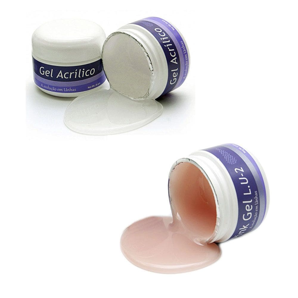 Kit Unhas de Gel Piubella - Pink Gel Lu2 - Gel Acrílico