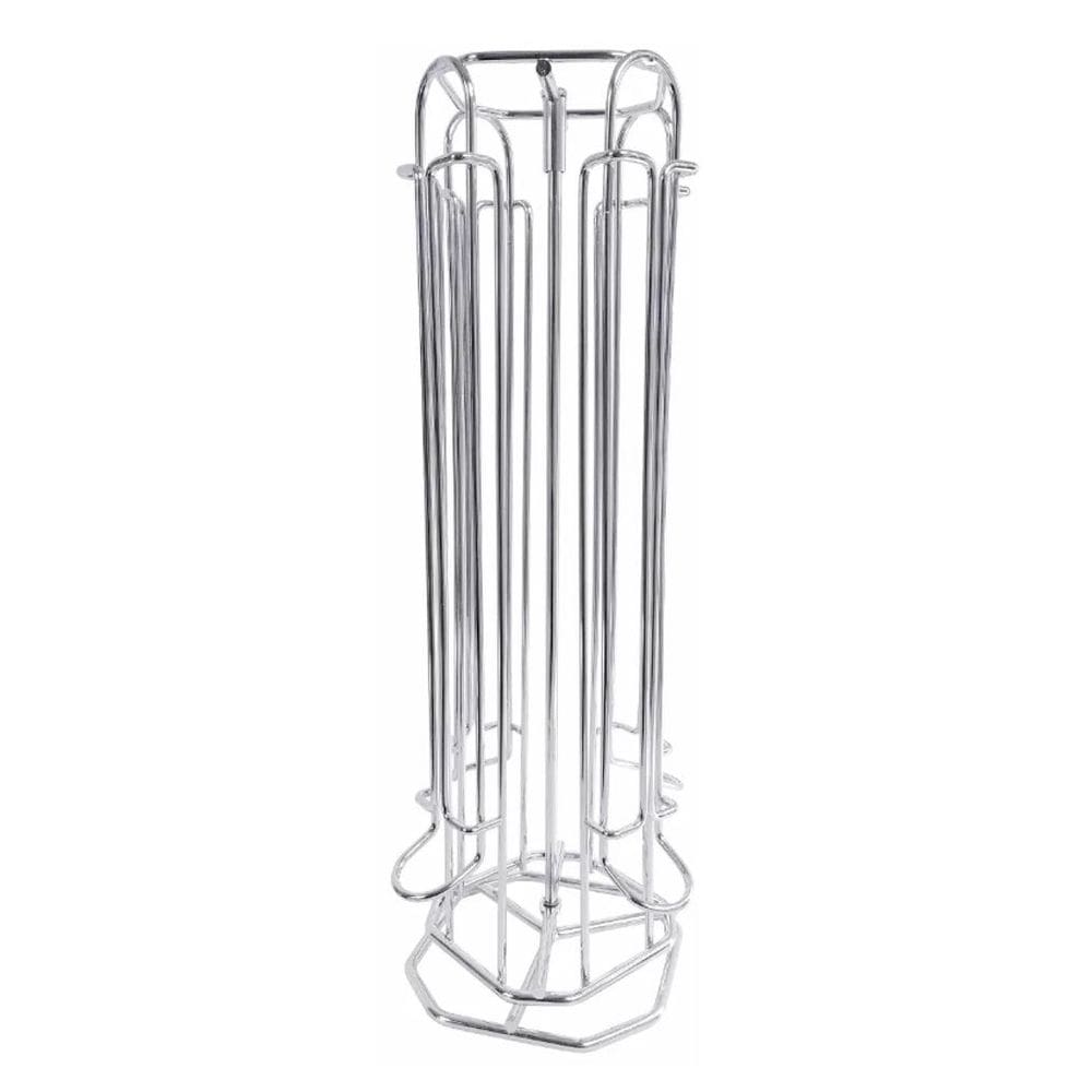 Suporte Porta Cápsulas 3 Corações Aramado Cromado Giratório