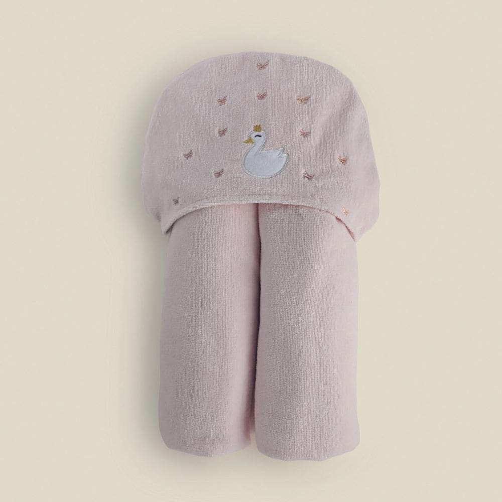 Toalha com Capuz Cisne Algodão Rosa - A\BABY