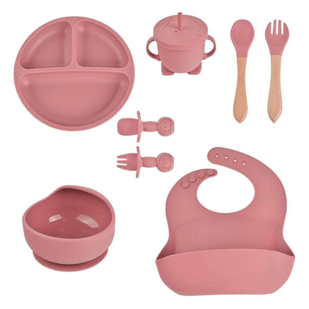 Kit Prato Infantil Silicone Copo Talher Babador Tigela